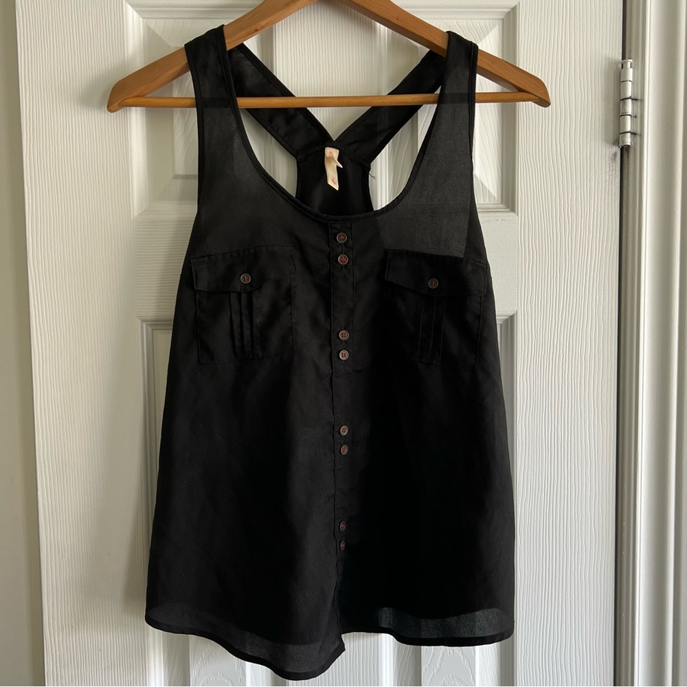 Black Racerback Tank Top | Small